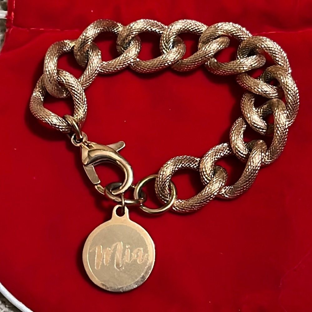 Rustic Cuff Chain bracelet custom with Mia